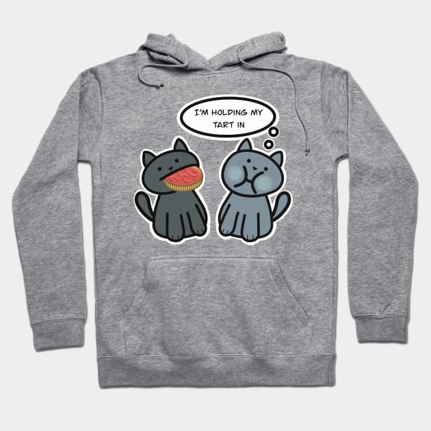 Cat Holding A Tart In Cat Pun Hoodie by Punful